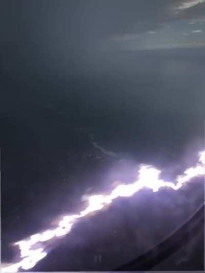 Lightning striking out plane on takeoff!
