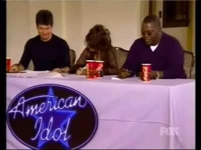 Marjorie Trailerpark Queen auditioning for season one of American Idol, using a fake stage name