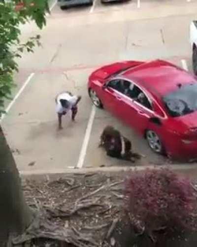Red Car Is Attacked By People Armed With A Knife And Hammer