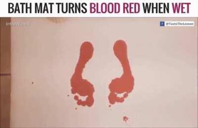 Bloody bath mat.