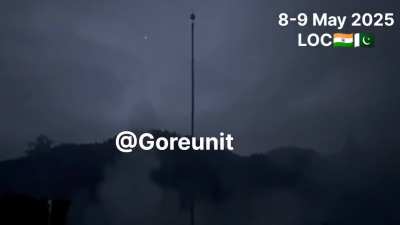 Footage of artillery launches during the Ind-Pak conflict