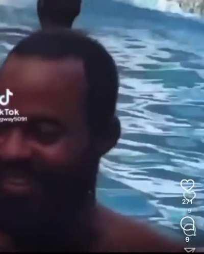 Diving into a water slide