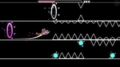 I made a level that requires you to beat it four times! It abuses a 2 player mode portal bug.