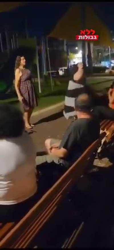 Israeli woman attacks a Palestinian and her child in Netanya, an Israeli city built on the ruins of the Palestinian village of Um Khaled. 