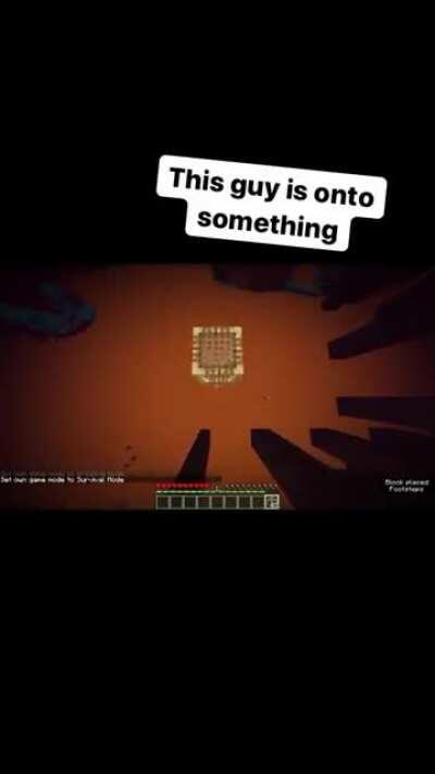 I saw this on Instagram and thought maybe Dream can try this in the next Minecraft Manhunt