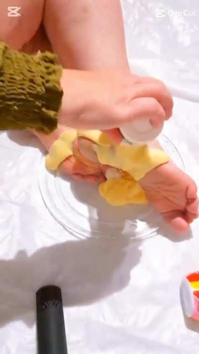 Tantilizing sole custard dessert..playful, sprinkles sauce....Full video available 