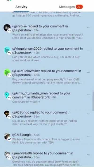 I’m top comment on the dear people of all post. I’m getting bombarded with GME questions from people seeing it on r/all. Please help me answer questions (Link in description)