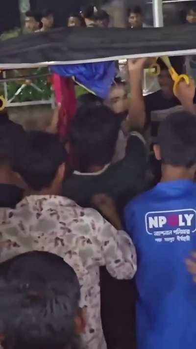 Young girl being attacked by teenage boys for wearing western clothes on the command of religious elders in Bangladesh