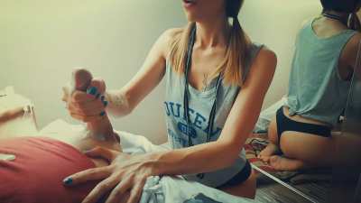 After the party I pumped my bro until his cum was oozing down my hand. It wasn't gay since I didn't use my mouth.