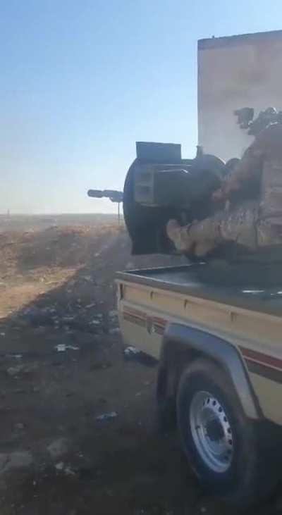 Syrian rebels engaging targets on the outskirts of Taanah al-Bab direction  