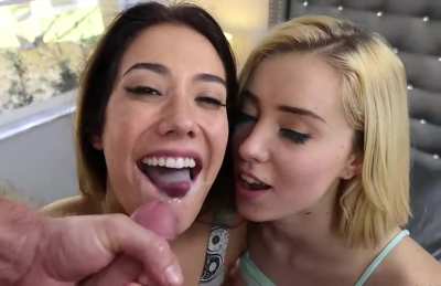 Eva Lovia & Haley Reed Cumswapping