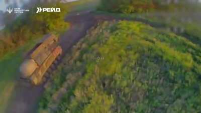 The FPV drones of the operators of the 413th RAID battalion hit an MTLB, a car, 2 BUK-M1 air defense systems, and a 9s36m radar. May 2025, location not disclosed.