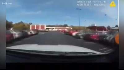 Cop t-bones student in parking lot during bomb threat