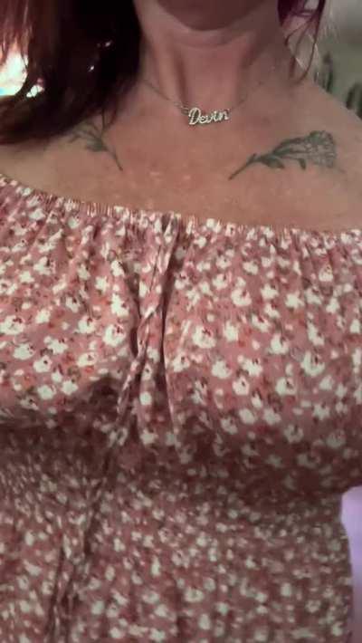 Is this too much bounce to wear this dress to church without a bra?