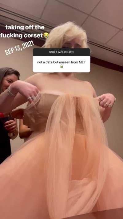 billie taking off her corset