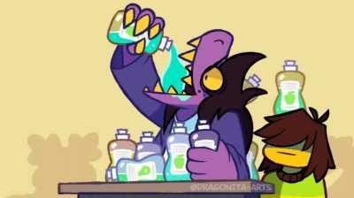 Susie and dish soap.