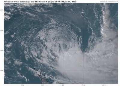 Tonga volcano from space