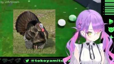 Towa-sama turned into a turkey while playing Golf.