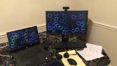 The bubbles on my screen saver gets faster on each bounce.