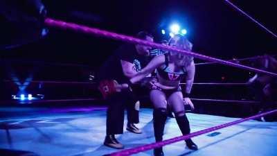 Tommy Dreamer using Dani Jordyn as his puppet