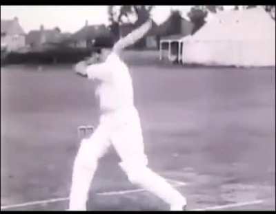 Sir Donald Bradman, the greatest batsman in cricket history, demonstrates his technique to play various shot types.