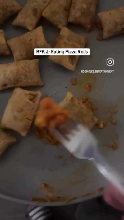 RFK Jr. eating pizza rolls