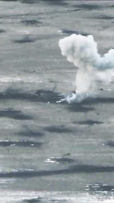 Russian T80 destroyed, cook-off and turret toss (Music from source).