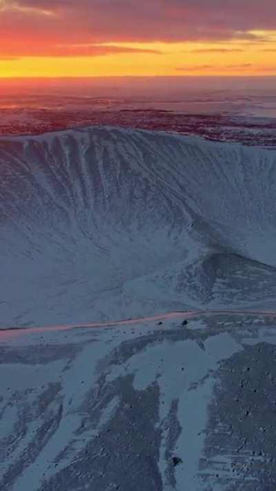Sunset over Mývatn in Iceland [OC]