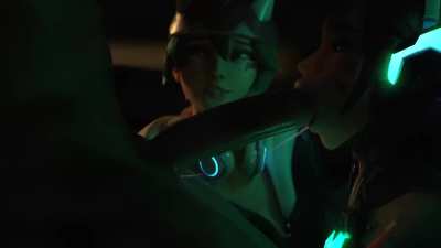 Kiriko Watching D Va Deepthroating BIG Cock (ViciousFoxnsfw)