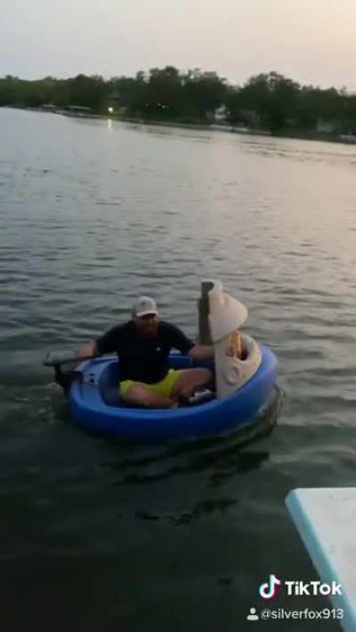 I turned my kids sandbox into a boat!