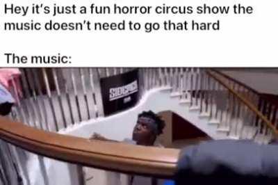 The music goes absolutely hard