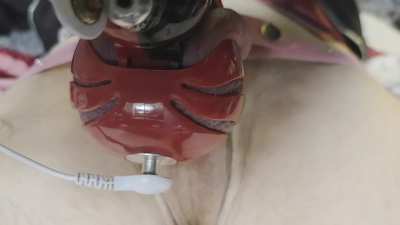 Locked, shocked and cum