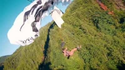 BASE jumping from a car