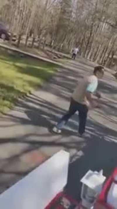 Pitbull and horse at canecreek park NC