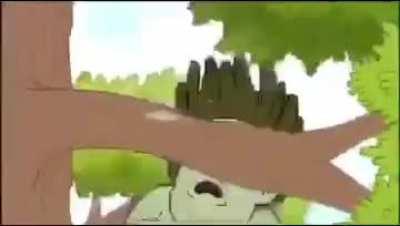 Funny green man dies