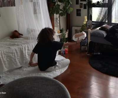 Cinna rolling on the floor - March 2025