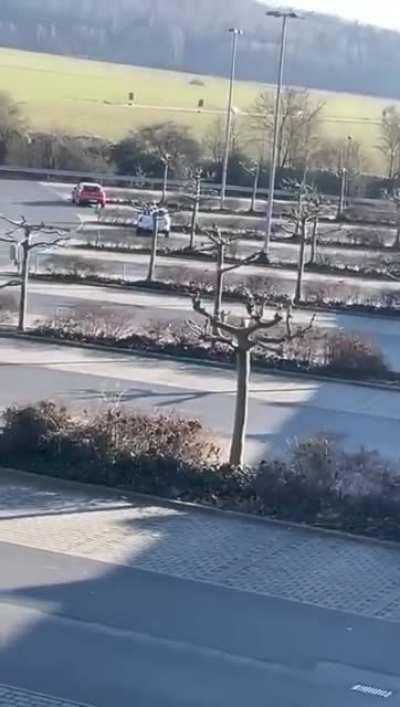 Slow-speed scooter chase in Germany. Annoying until the last second.