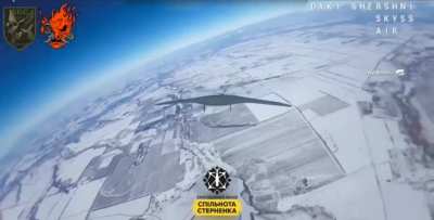 The FPV drone of WU Samurai operators hit the Supercam. February 2025, somewhere in the airspace.