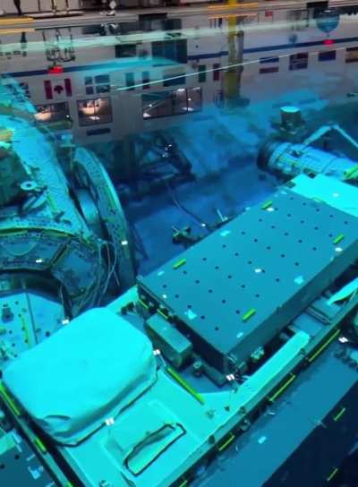 The scale and look of the NASA Buoyancy Laboratory - astronaut training center.