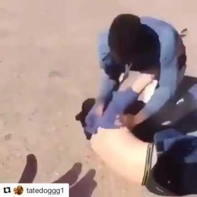 High school bully picks on the African kid