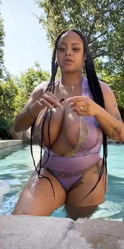 Chilling in the pool