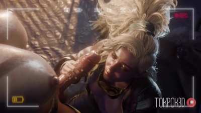 Fabulous and sloppy 3d futanari blowjob