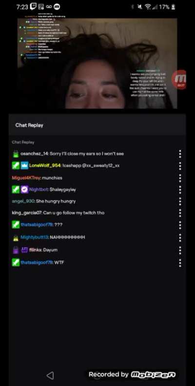 HaleyTheMartian fingering with camera pointed up in awkward silence