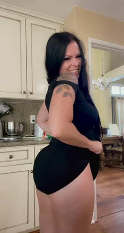 I hope this little black dress hides my big white ass…