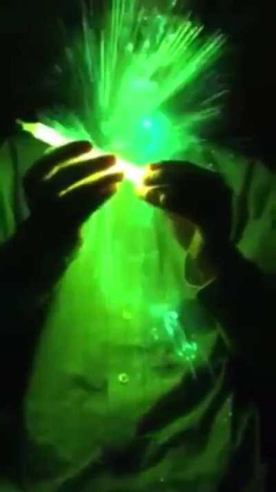 Idiot microwaves a glowstick 