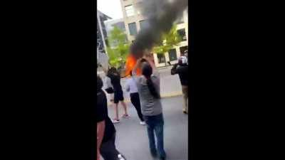 Fighting protesters with arrows