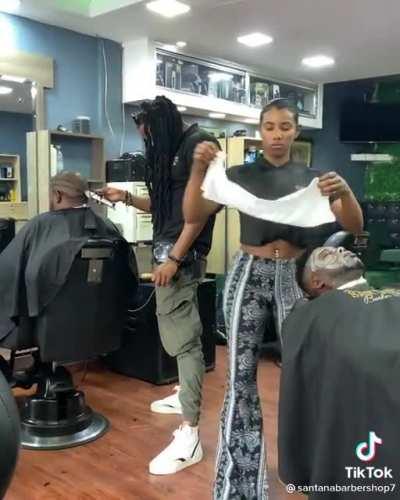At the Barber shop