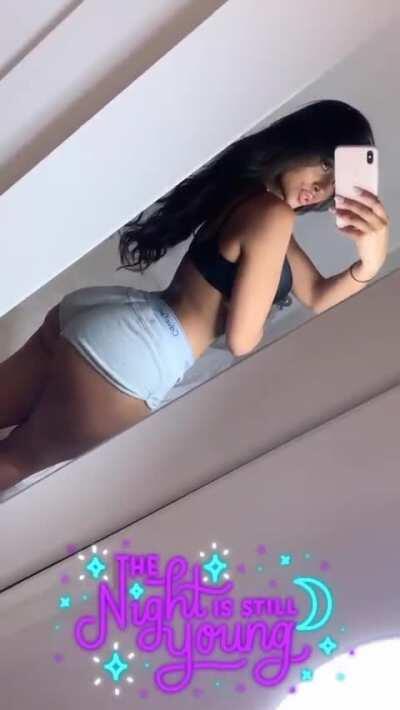 Imagen griping on those cheeks in those shorts from the front and then pulling them down