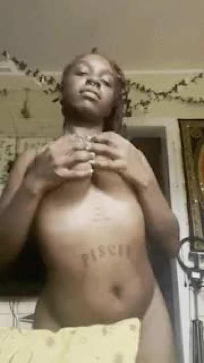 Would you let me massage your cum on my tits?