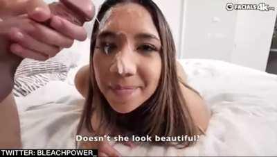 Asian gf decides to hang out with a group of whites guys from her school without her bf knowing. The guys were nice enough to record and send the loser what happened in his absence.